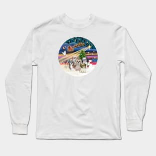 "Christmas Magic" with Five Shih Tzus Long Sleeve T-Shirt